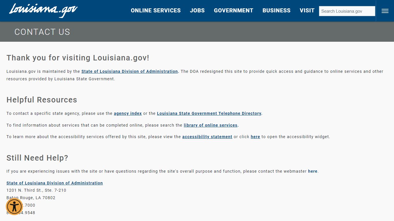 Contact Us - The official website of Louisiana